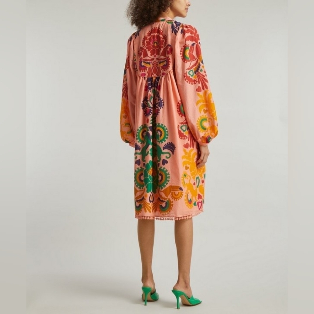 FARM Rio Peach Amulet Midi-Dress - Picture 2 of 16